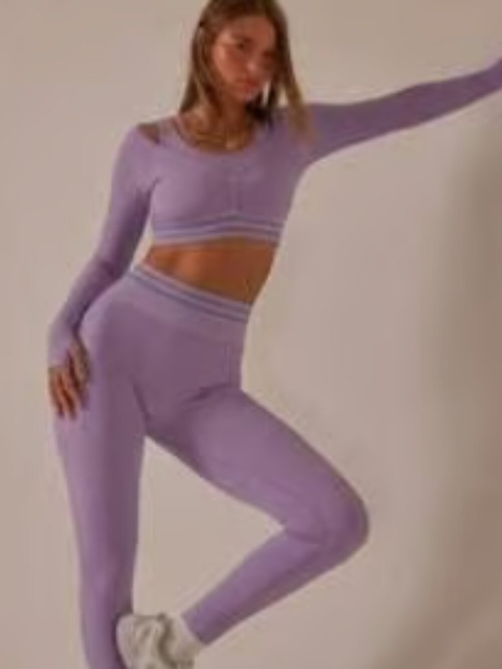 Seamless Leggings and Long Sleeve Crop Top Matching Set - Picture 6 of 10